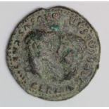Colonial Roman dynastic piece Tiberius, struck in Spain, c. AE29mm., obverse:- Bust of Tiberius