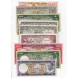 Equatorial Guinea (10), 100 & 500 (2) Pesetas Guineanas dated 1969 and overprinted 1980, 1000,