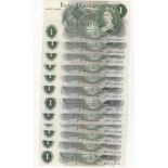 Page 1 Pound (11) issued 1970, all REPLACEMENT notes with MS, MT, MU and MW prefixes (B323,