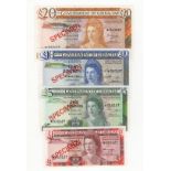 Gibraltar (4) a SPECIMEN set comprising 20 Pounds, 10 Pounds, 5 Pounds & 1 Pound issued 1975, all