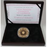 Guernsey £10 gold proof 2015 " Birth of Princess Charlotte". This coin contains 5oz of 22ct gold, in