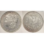 USA Morgan Silver Dollar 1895-O, GVF, in an ersatz slab (AU55)