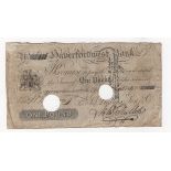Wales Provincial note Haverfordwest Bank, 1 Pound dated 1819, serial no. 646, for S.L. Phillips, Son