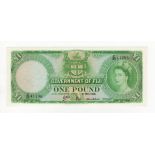 Fiji 1 Pound dated 1st May 1965, portrait Queen Elizabeth II at right, serial C/18 41296, (TBB