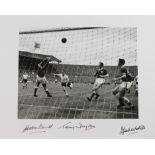 Football FA Cup Tottenham v Leicester 16x12" silver gelatin photo signed by Terry Dyson (scoring