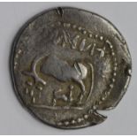 Celtic copy of a silver Apollonia drachm, wt. 3.12g., c.1st. cent. B.C., with full ticket by Dr.R.