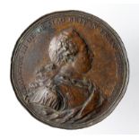 British Commemorative Medal, bronze d.72mm: George III, the "Radiate Sun" medal c.1780, very rare,