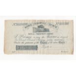 Jersey Bible Christian Church 1 Pound issued 1872, Royal Crescent Jersey, uniface remainder, (