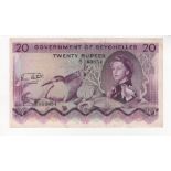 Seychelles Government 20 Rupees dated 1st January 1971, serial A/1 160854 (TBB B123b, Pick16b) VF