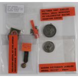 Small range of medals/medallions inc 1887 Colchester Jubilee, Belgium WW2 Resistance miniature