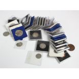 GB Coins (57) collection in a long box, many in capsules, 20thC, a little silver noted, includes