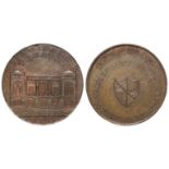 Token, 18thC: P. Kempson, Birmingham Buildings: Birmingham Theatre Halfpenny, reverse P. over