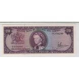 Trinidad & Tobago 20 Dollars issued 1964, signed J.E. Bruce, serial H/1 779290, (TBB B204d,