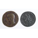 Claudius as, reverse:- Minerva, Sear 1861, slightly barbarous, with an old ticket, F, together