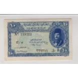 Egypt 10 Piastres issued 1940, Law No.50/1940, King Farouk portrait, E/9 239211, signed Mohamed