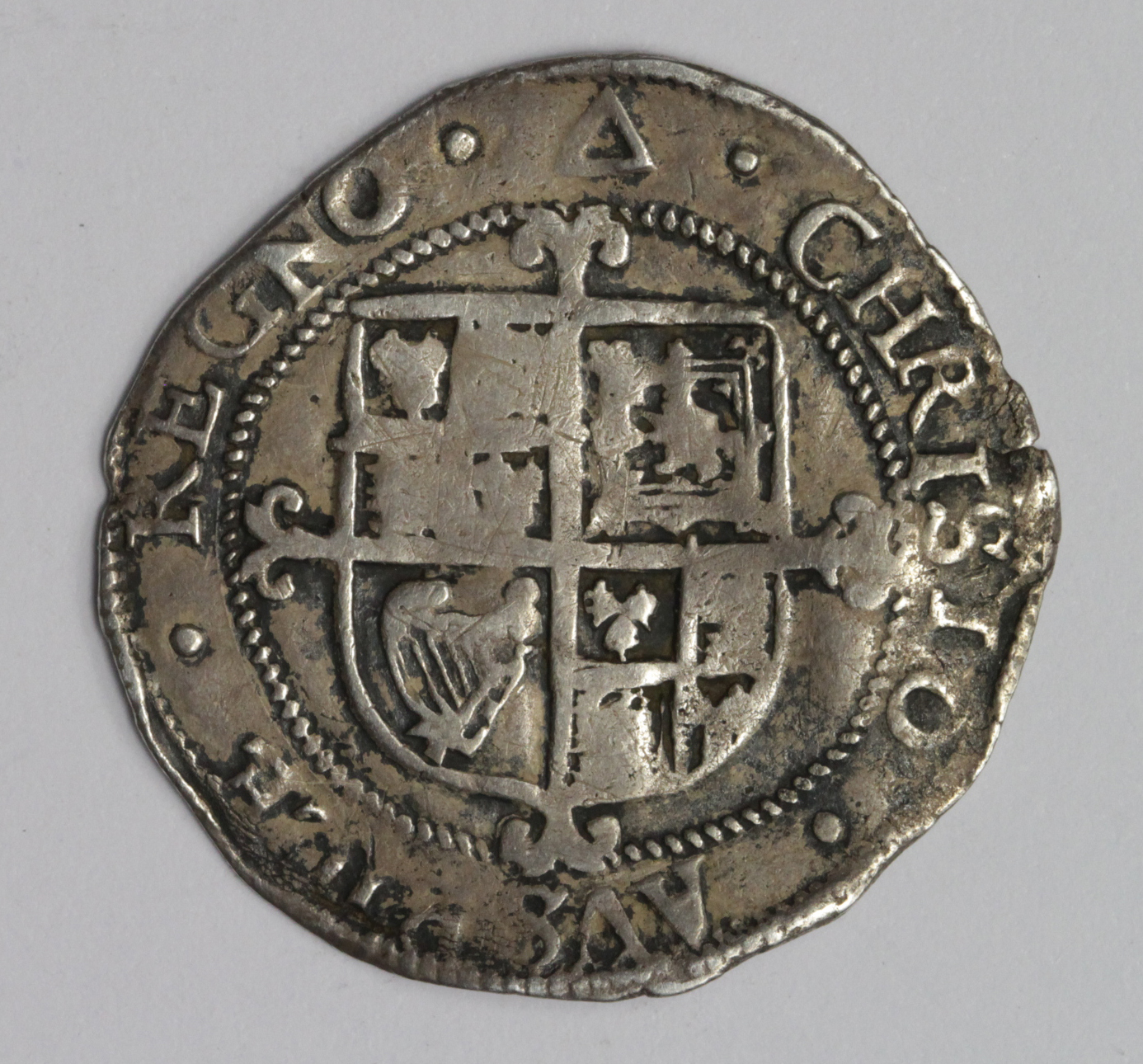 Charles I silver sixpence, Tower Mint under the King 1625-1642, mm. Triangle 1639-1640, Group F, - Image 2 of 2