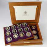 Queen Elizabeth II Golden Jubilee Collection. The 24 coin set of Silver Crown-sized coins from