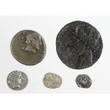 Ancient Greek copper of c. 28mm. of Carthage, scuffs, slightly rough surfaces, F with a silver