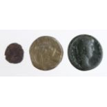 Aelius sestertius Rome Mint 137 A.D., reverse:- Spes, Sear 3986, F, with a ditto but possibly a