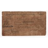 Wales Provincial note Milford & Pembrokeshire Bank, 1 Pound dated 19th May 1809, series no. 179, for