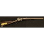 Carbine: A Sharps Model 1855 British Cavalry Carbine. Calibre .577. Made 1855-57. total quantity