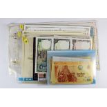 Thailand Commemorative collection (32), Uncut sheet of 3 notes (4) 1, 5 & 10 Baht with a montage