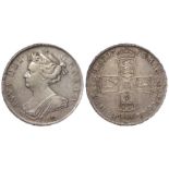 Halfcrown 1703 Tertio, VIGO below bust, S.3580, lightly toned VF