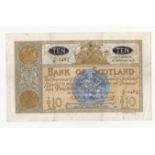 Scotland, Bank of Scotland 10 Pounds large size note dated 26th September 1963, signed Lord Bilsland