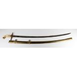 British 1831 pattern general officers sword, late manufacture or reproduction, etched blade named