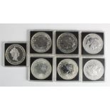 GB Britannia Silver Ounces (7): 1997 Proof, 1998 x2, 1999, 2001, 2003, and 2005, these in capsules