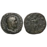 Pupienus brass sestertius, Rome Mint 238 A.D., reverse:- Victory standing facing, head left, holding