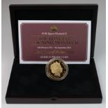 Jersey £5 gold proof 2015. FDC in a wooden box with certificate