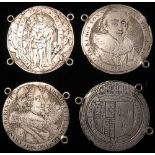 Simon de Passe (or his workshop) engraved silver counters (4) of Charles I & Henrietta Maria x2,