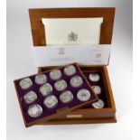 Queen Elizabeth II Golden Jubilee Collection. The 24 coin set of Silver Crown-sized coins from