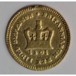 Third Guinea 1801 ex-mount cleaned Fair.