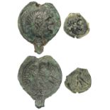 Ptolemaic Ancient Egypt bronzes one of c.25mm., reverse:- Double eagle, interestingly a side spur