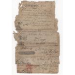 Wales Provincial notes (5), Langharne Carmarthenshire Bank 1 Pound dated 1808, Aberystwith &