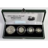 Britannia Silver Proof four coin set 1997 aFDC/FDC (some slight toning) Boxed as issued