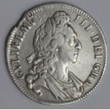 Crown 1696 Octavo, S.3470, GF lightly cleaned, some scratches, and a large flaw in the metal at