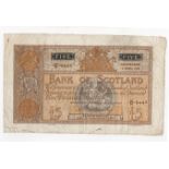 Scotland, Bank of Scotland 5 Pounds dated 2nd April 1919, large note with scarce early date,
