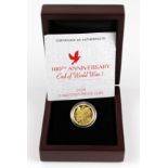Australia gold $25 (¼ oz) 2018 "End of WWI" Proof FDC boxed as issued