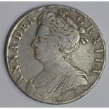 Crown 1707 Sexto, E below bust, Edinburgh Mint, S3600, Fine.