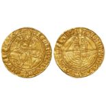 Henry VII gold angel, Class V, mm. Pheon, after hENRIC a large crook-shaped abbreviation, Spink