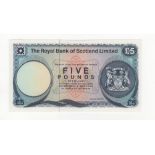 Scotland, Royal Bank 5 Pounds dated 3rd May 1976, scarce ERROR no signature or serial number, (PMS