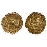Ancient British, Iceni gold quarter stater, Irstead type, 30 to 10 B.C., ABC 1480, VA 628, S.430,