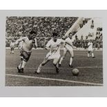 Football World Cup 1962, 12x10" silver gelatin photo, signed by Johnny Haynes, England v Brazil,