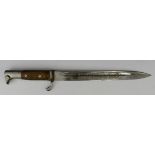 German parade bayonet (no scabbard) replacement grips, acid etched blade 'Bur Grinnerung on meine