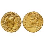 Vitellius gold aureus, struck in honour of his deceased father Lucius Vitellius, Rome Mint 69 A.