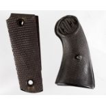 Pistol & Revolver Grips. 1) Pair of WW2 Chequered grips for the Colt Model 1911. Automatic pistol