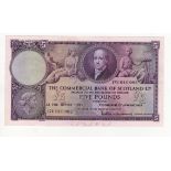 Scotland, Commercial Bank 5 Pounds dated 2nd January 1957, signed Ian Macdonald, serial 17U